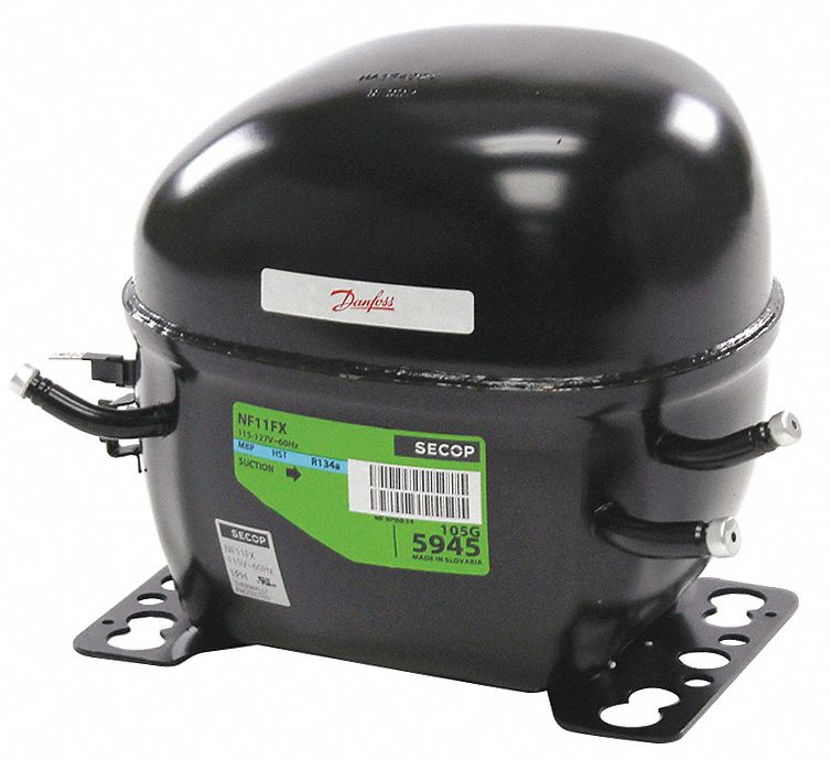 Compressor: Reciprocating, 4, 056 BtuH Cooling, 33/100 hp, 115V AC