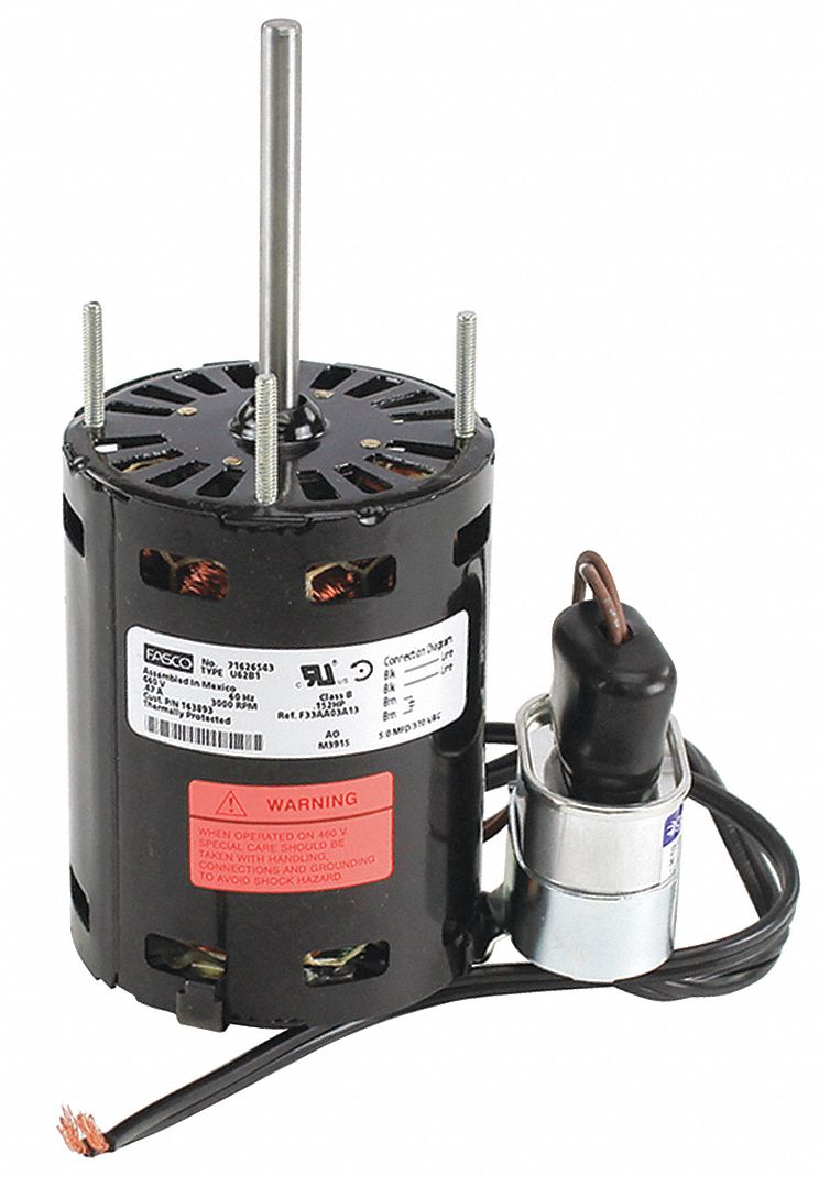 REZNOR, 163893, Fan Motor with Capacitor, 460V, 3000 rpm 42FJ53