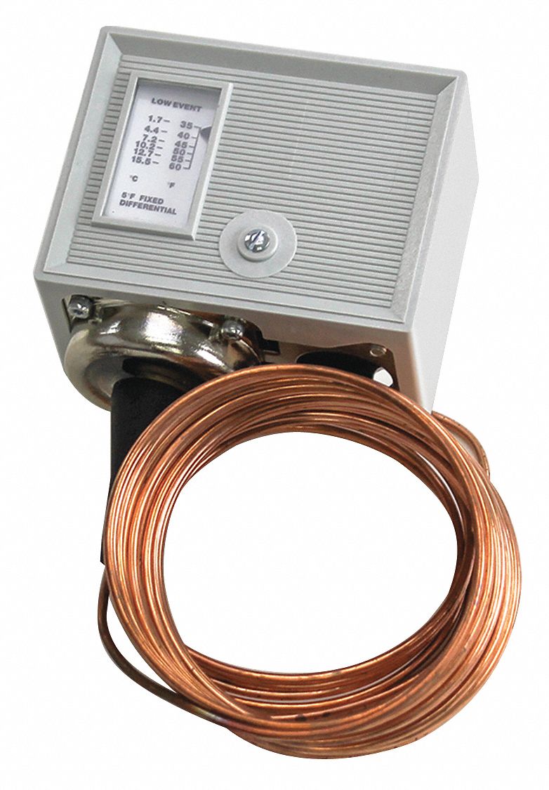 SCHNEIDER ELECTRIC Freezestat, 34-60 Degrees F, 20 ft. Capilliary