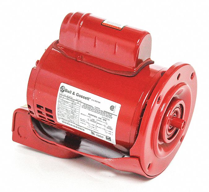 Circulating Pump Motor: Bell & Gossett, 169226, 1/3 hp, Single Phase, 115/208-230V AC, 1 Speed