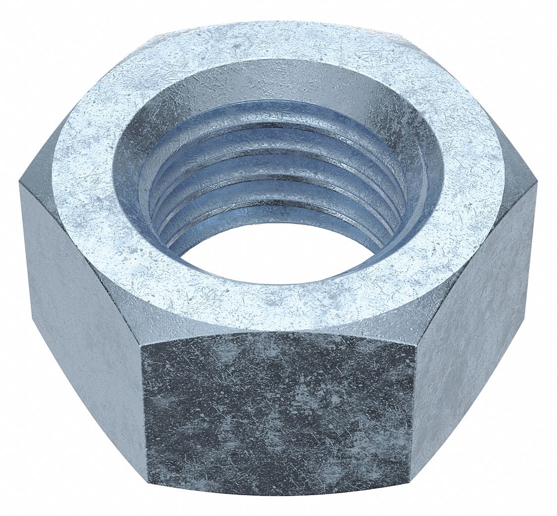 HEX NUT, M20-2.50 THREAD, 30MM HEX W, 16MM HEX H, STEEL, CLASS 8, PLAIN FINISH, 10 PK