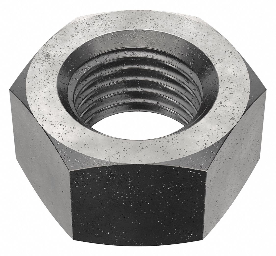 HEX NUT, M27-3.00 THREAD, 41MM HEX W, 22MM HEX H, STEEL, CLASS 8, PLAIN FINISH, 5 PK