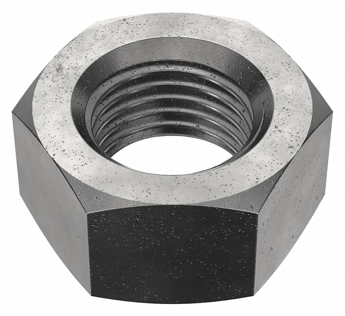 Hex Nut: Std Hex, M33x3.50 Thread, 50 mm Hex Wd, 26 mm Hex Ht, Steel, Class 10, Plain, Std, 2 PK