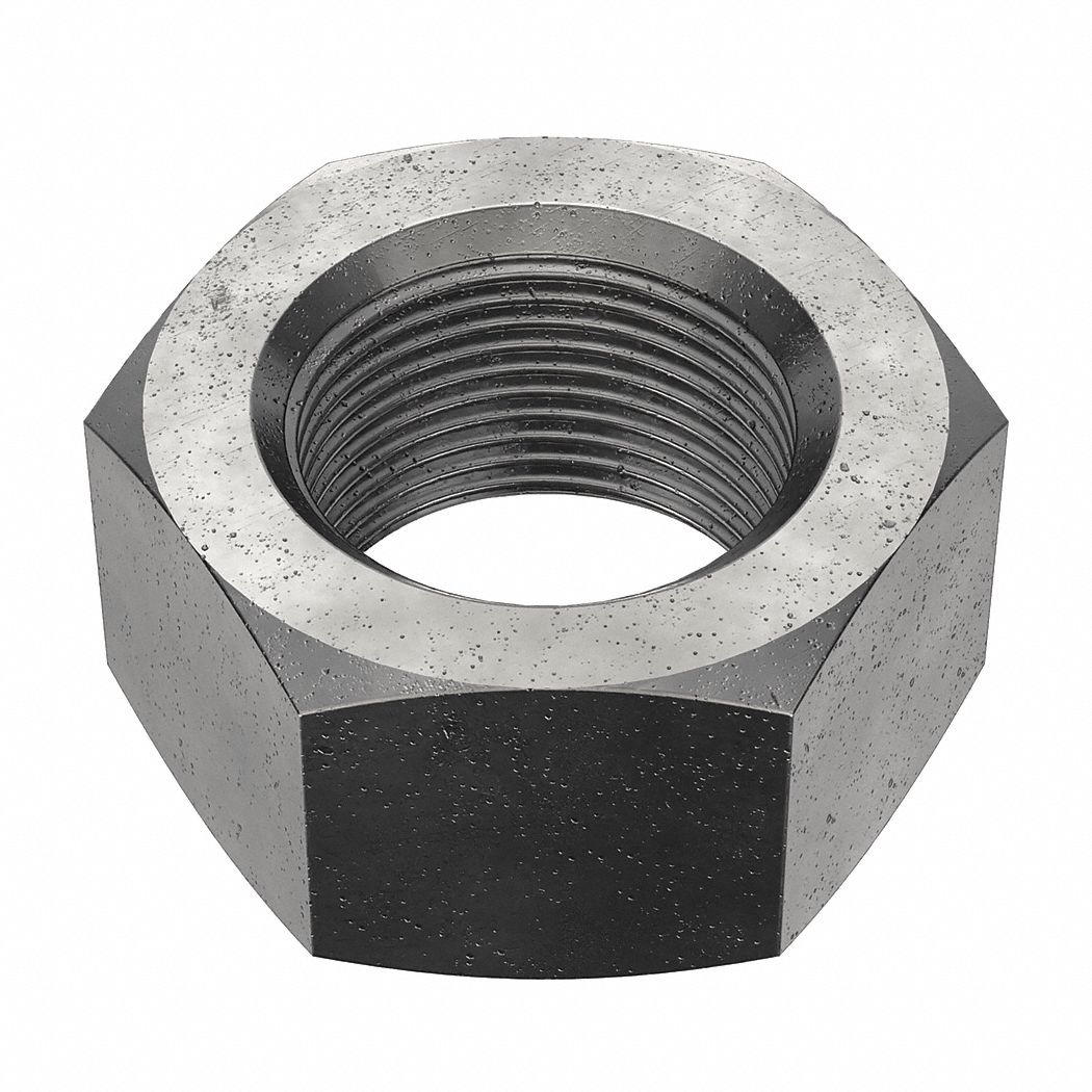 Hex Nut: Std Hex, M24x2.00 Thread, 36 mm Hex Wd, 19 mm Hex Ht, Steel, Class 10, Plain, Std, 10 PK