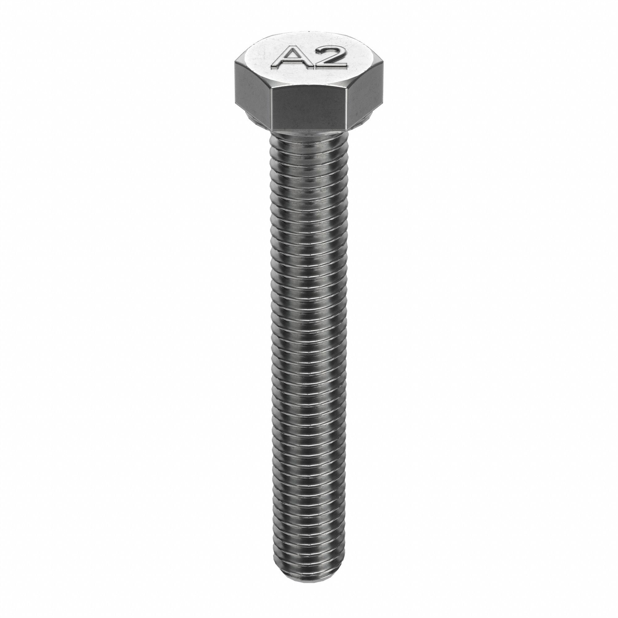 HEX HEAD CAP SCREW, STAINLESS STEEL, A2, PLAIN FINISH, M8-1.25, COARSE, 50MM L, 50 PK