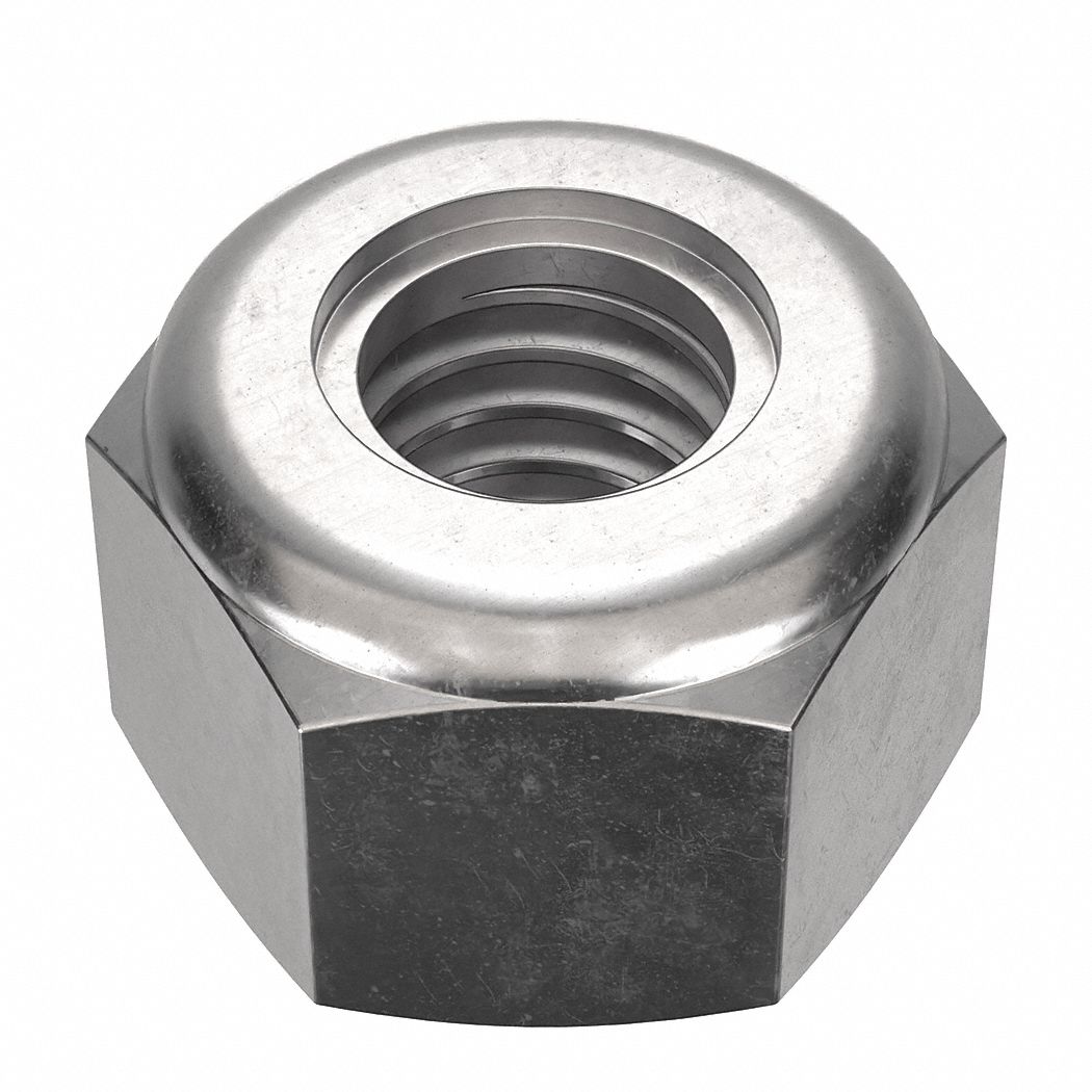 Lock Nut: Nylon Insert, Std Hex, M4x0.70 Thread Size, Stainless Steel, 18-8, Plain, 10, 950 PK