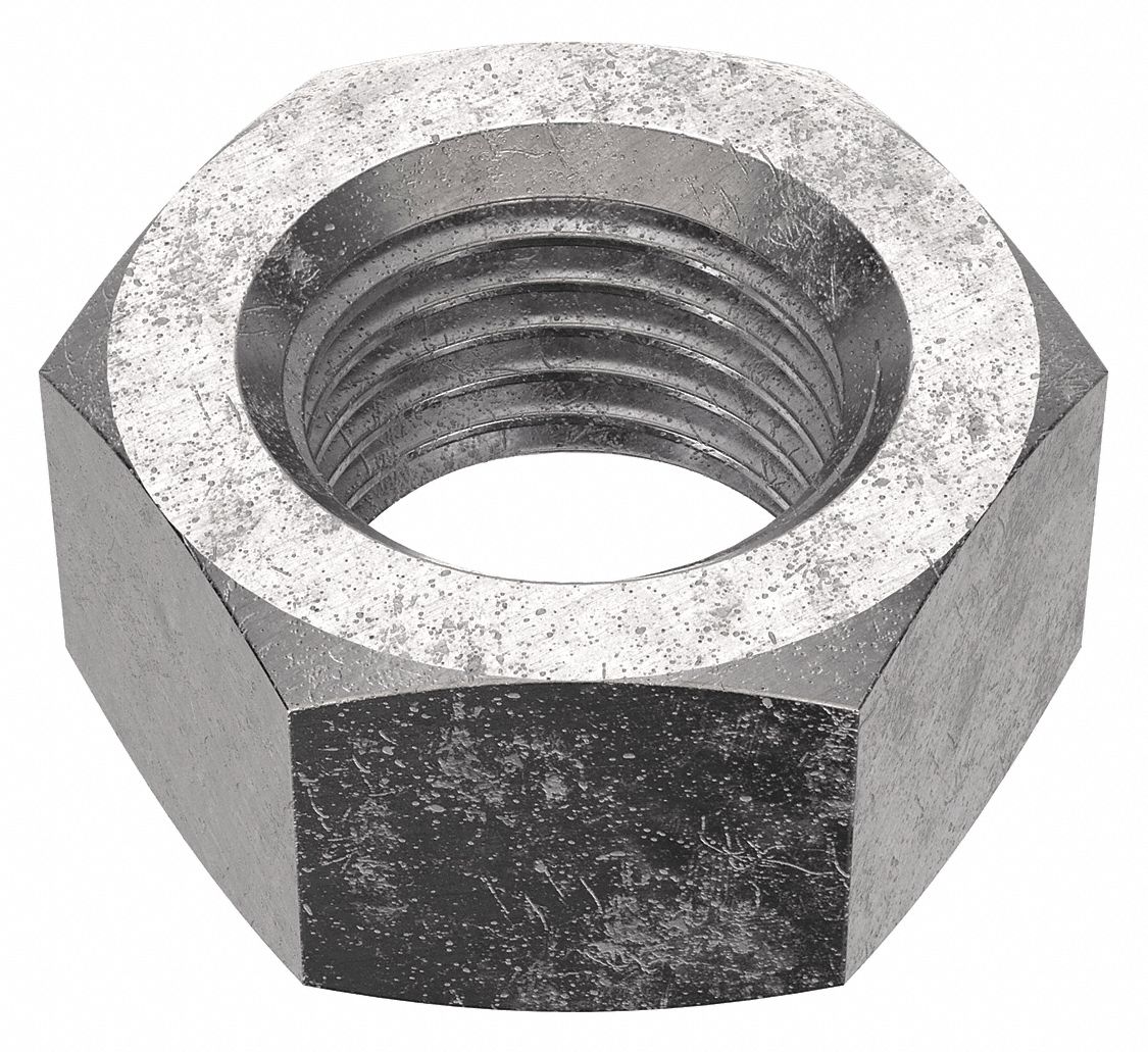 Hex Nut: Std Hex, M33x3.50 Thread, 50 mm Hex Wd, 26 mm Hex Ht, Stainless Steel, 18-8, Plain, Std