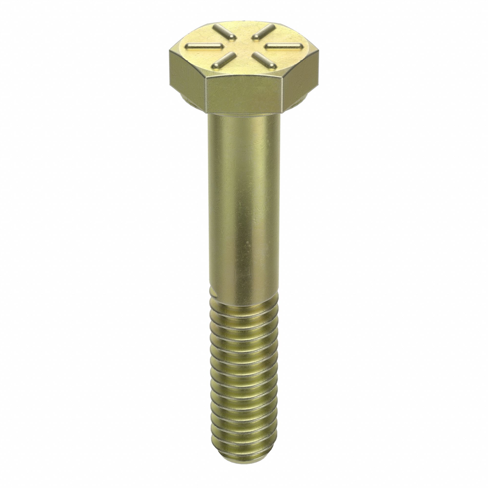 thumbnail image 2 of 100-Pack Grade 8 Hex Head Cap Screws – 7/16-14 X 1-1/2 Inch, Yellow Zinc Plated, Coarse Thread 2 of 2