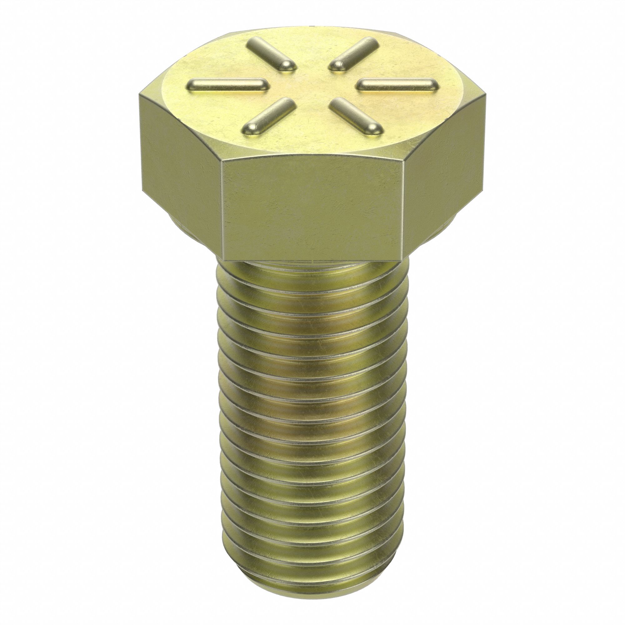 HEX HEAD CAP SCREW, STEEL, GRADE 8, ZINC YELLOW, 1⅛"-7, COARSE, 2½ IN L, UNC