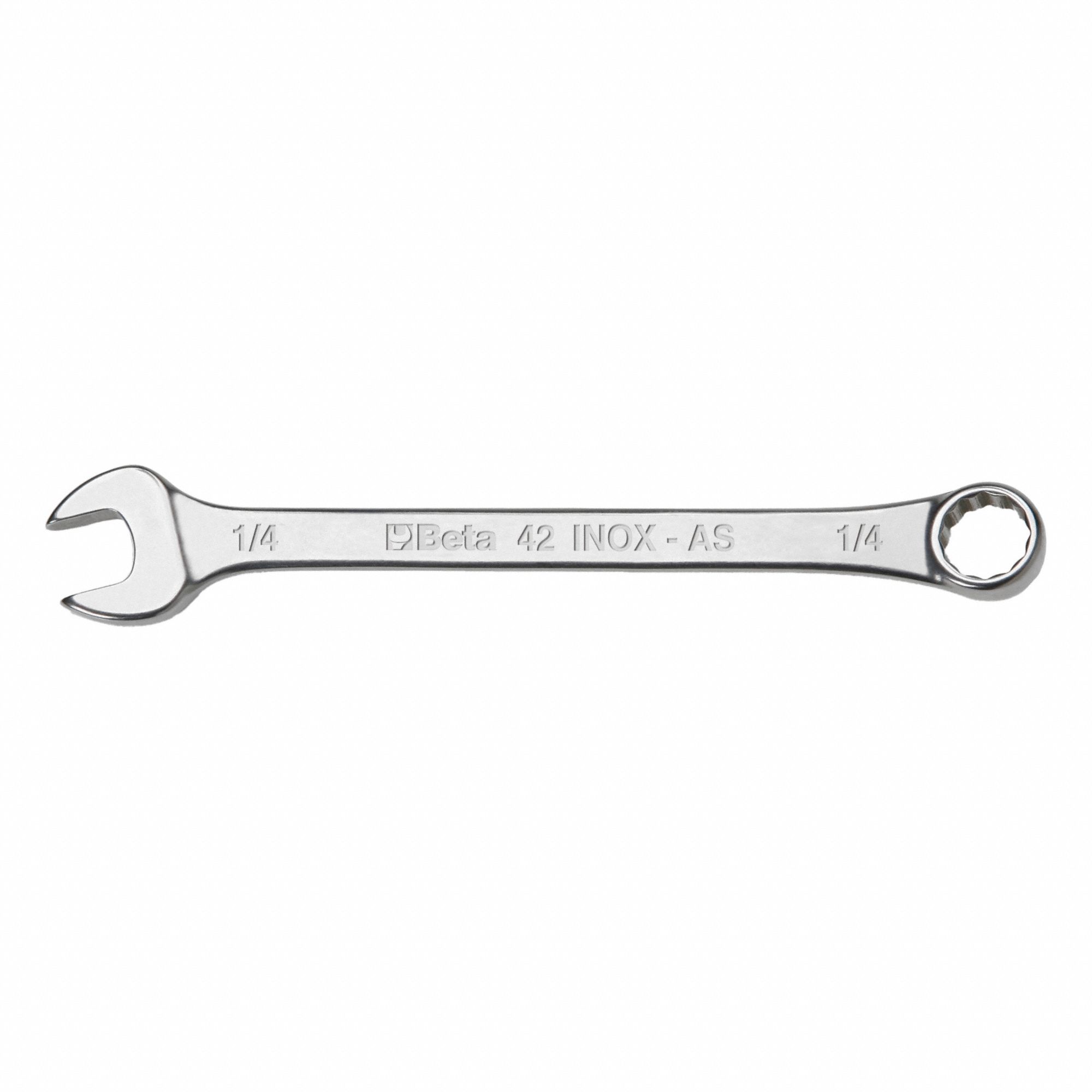 COMBINATION WRENCH, STAINLESS STEEL, NATURAL, 5/8 IN HEAD SIZE, 7 7/8 IN OVERALL L