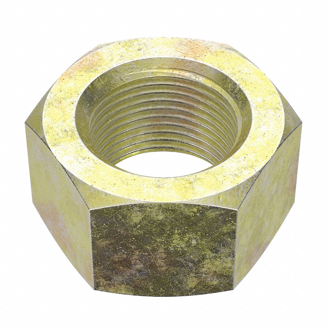 Hex Nut: Std Hex, 3/8"-24 Thread, 9/16 in Hex Wd, 21/64 in Hex Ht, Steel, Grade 2, Std, 100 PK