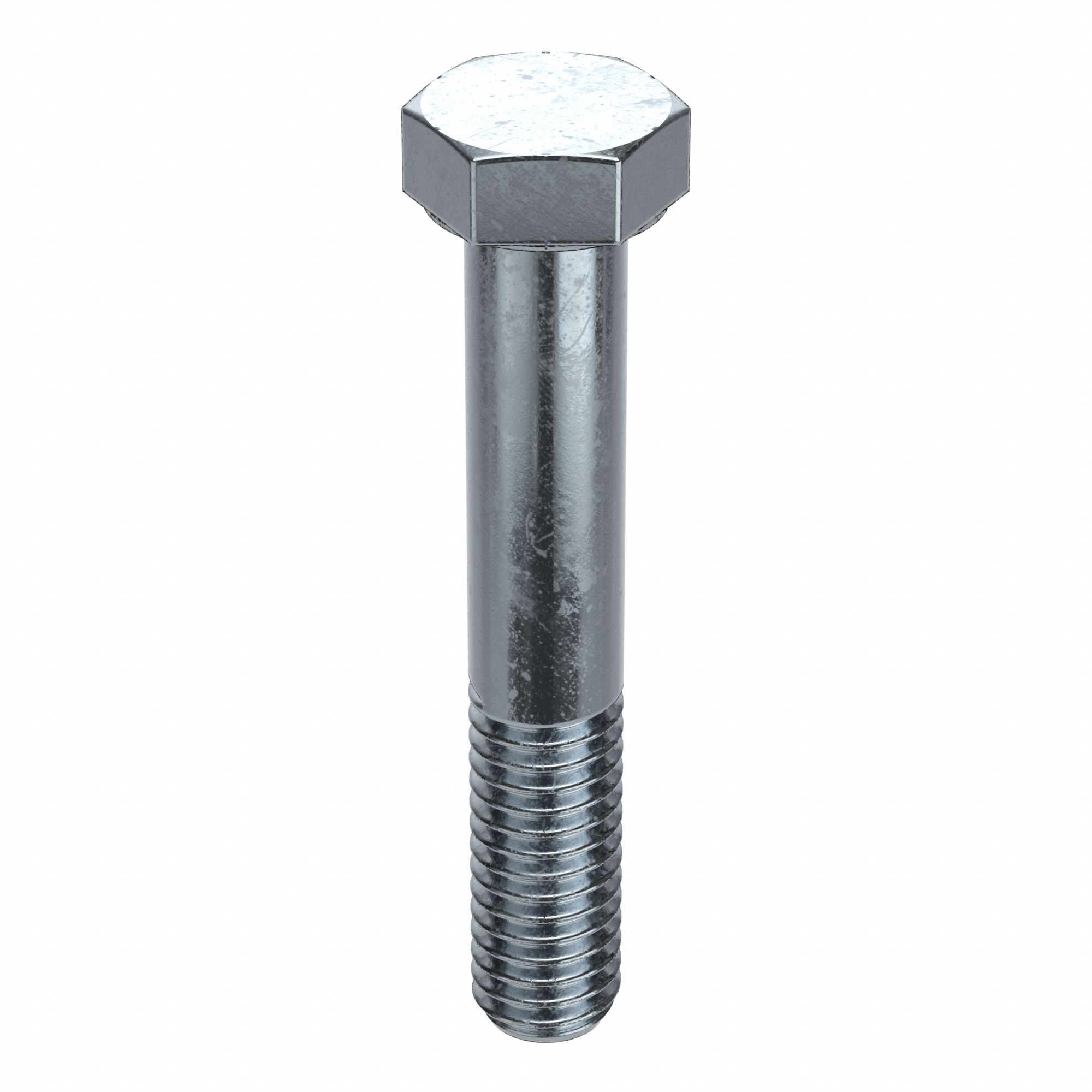Hex Head Cap Screw: Steel, Grade 2, Zinc Plated, 3/8"-16, Coarse, 2 1/2 in lg, Inch, SAE J429, 25 PK