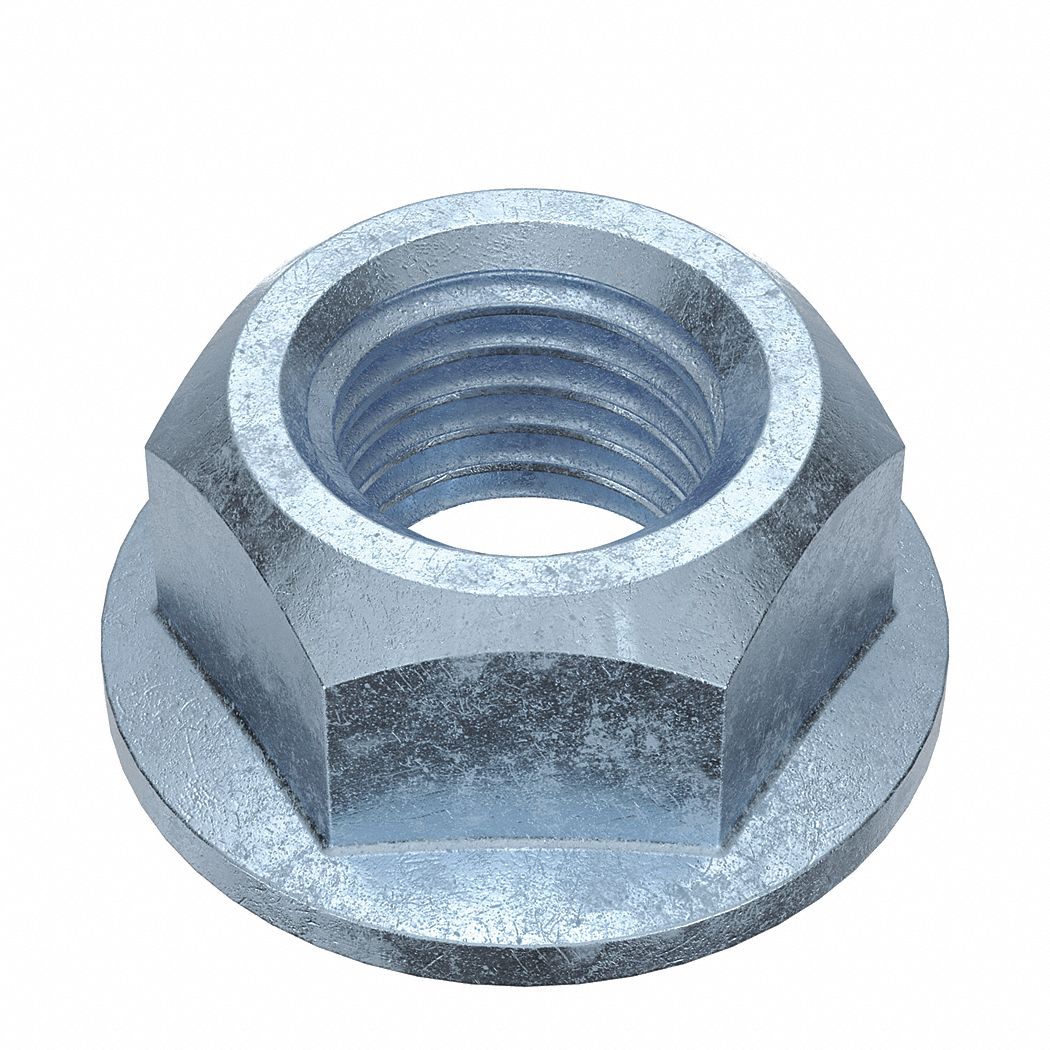 Lock Nut: 7/8"-9 Thread, Steel, Grade F, Zinc-Plated, 1 5/16 in Hex Wd, 1/2 in Hex Ht, 5 PK