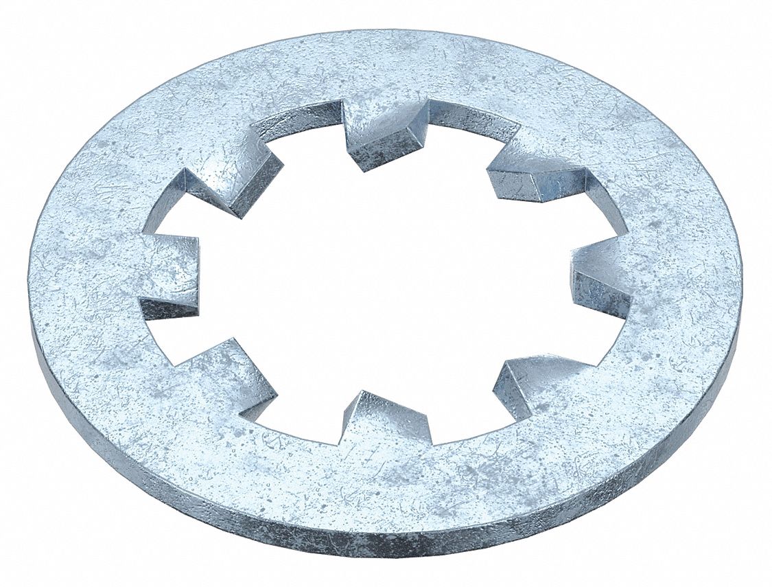Internal Tooth Lock Washer: Steel, 3/8 in Screw Sz, 25/64 in Max. Inside Dia, 100 PK