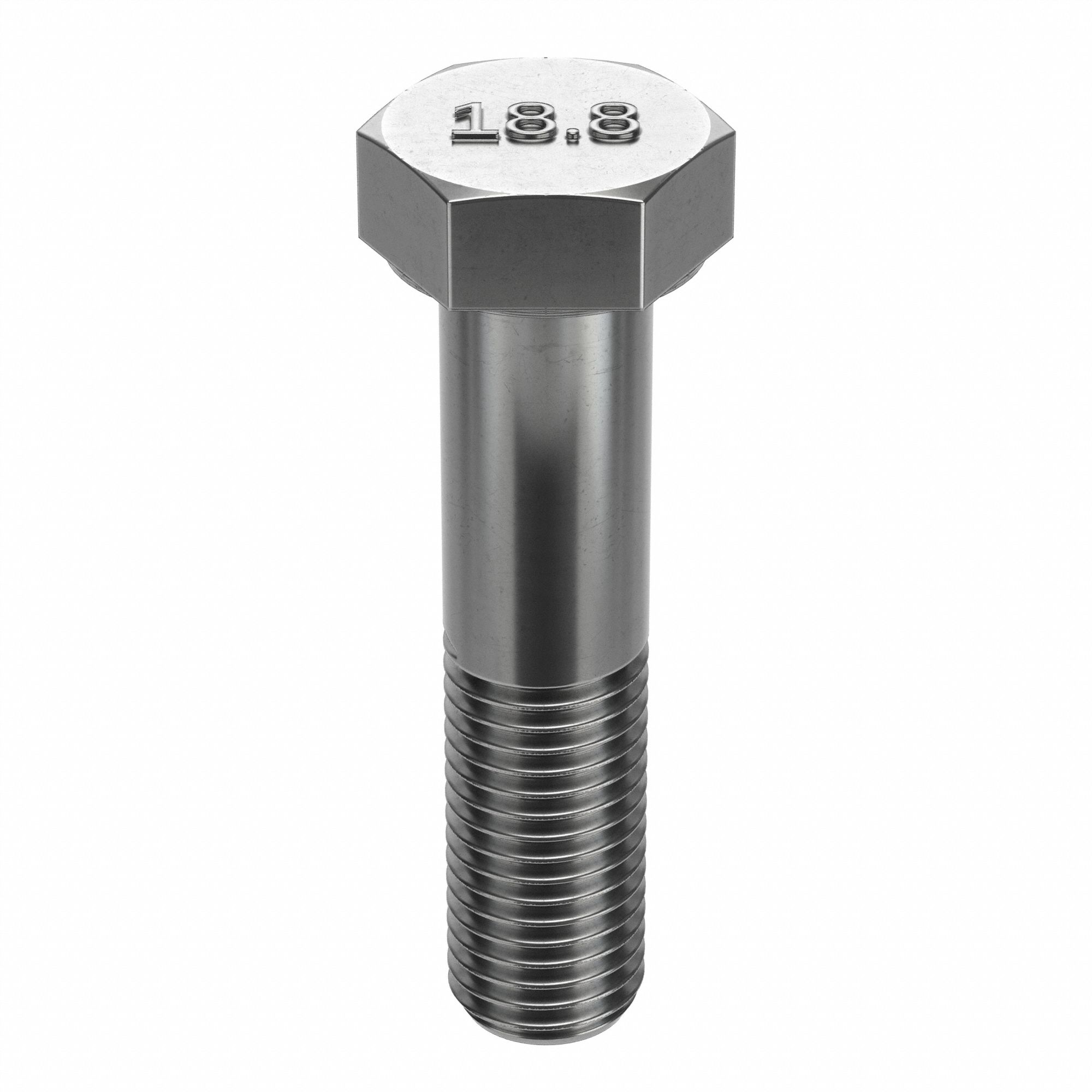 HEX HEAD CAP SCREW, STAINLESS STEEL, A2, PLAIN FINISH, 1