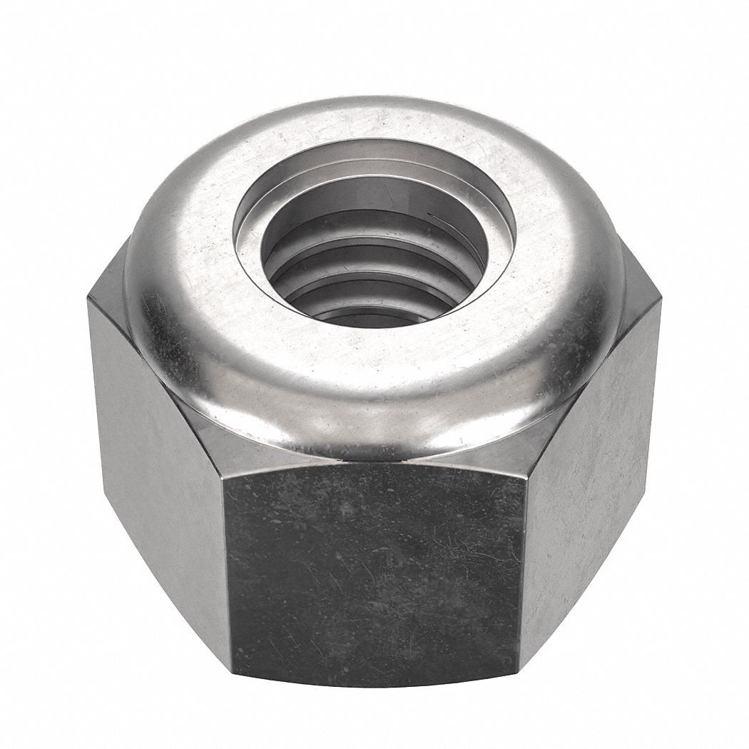 Lock Nut: Nylon Insert, Heavy Hex, 5/16"-18 Thread Size, Stainless Steel, 18-8, Plain, 50 PK