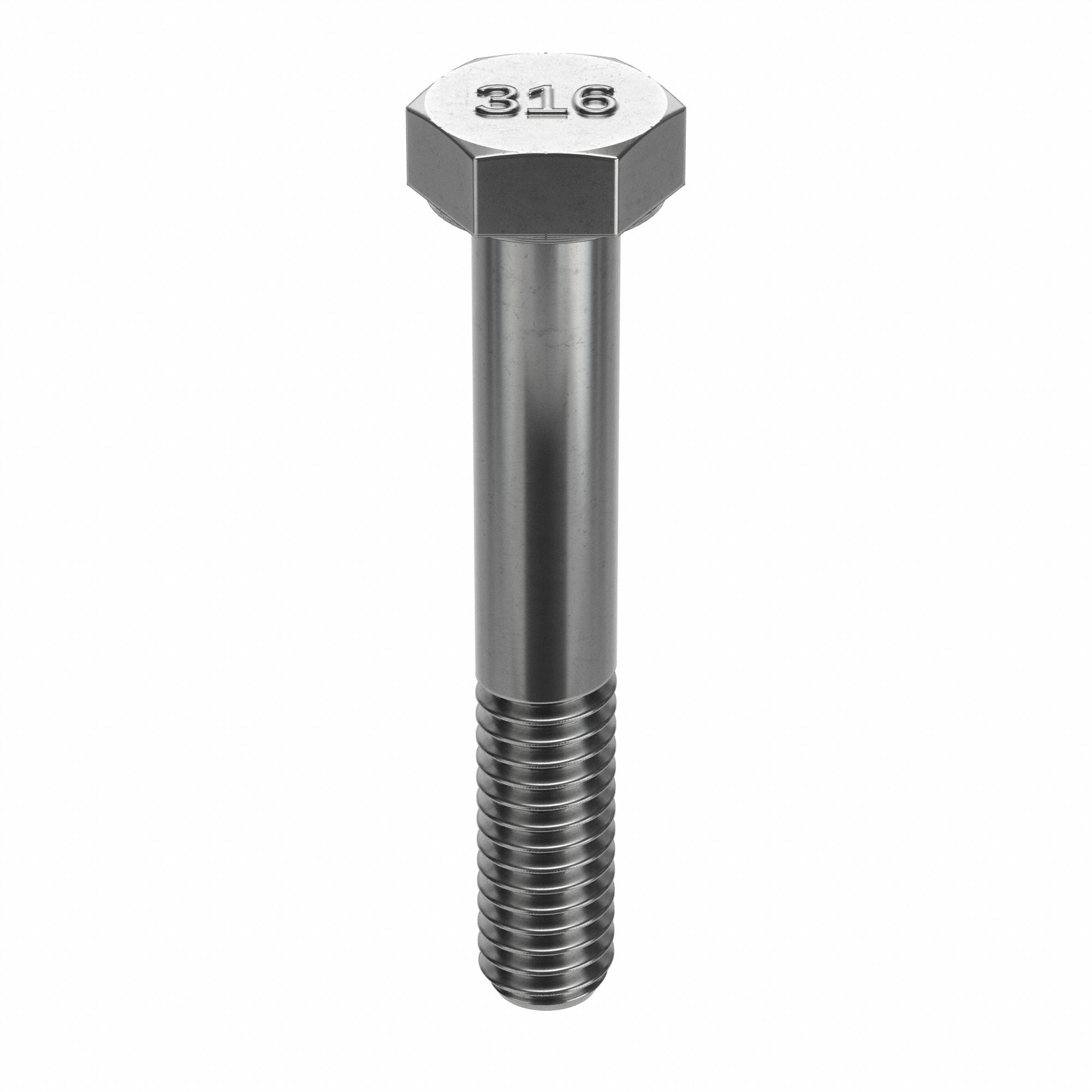 Hex Head Cap Screw: Stainless Steel, 316, Plain, 1/2"-13, Coarse, 2 1/2 in lg, Inch, 10 PK