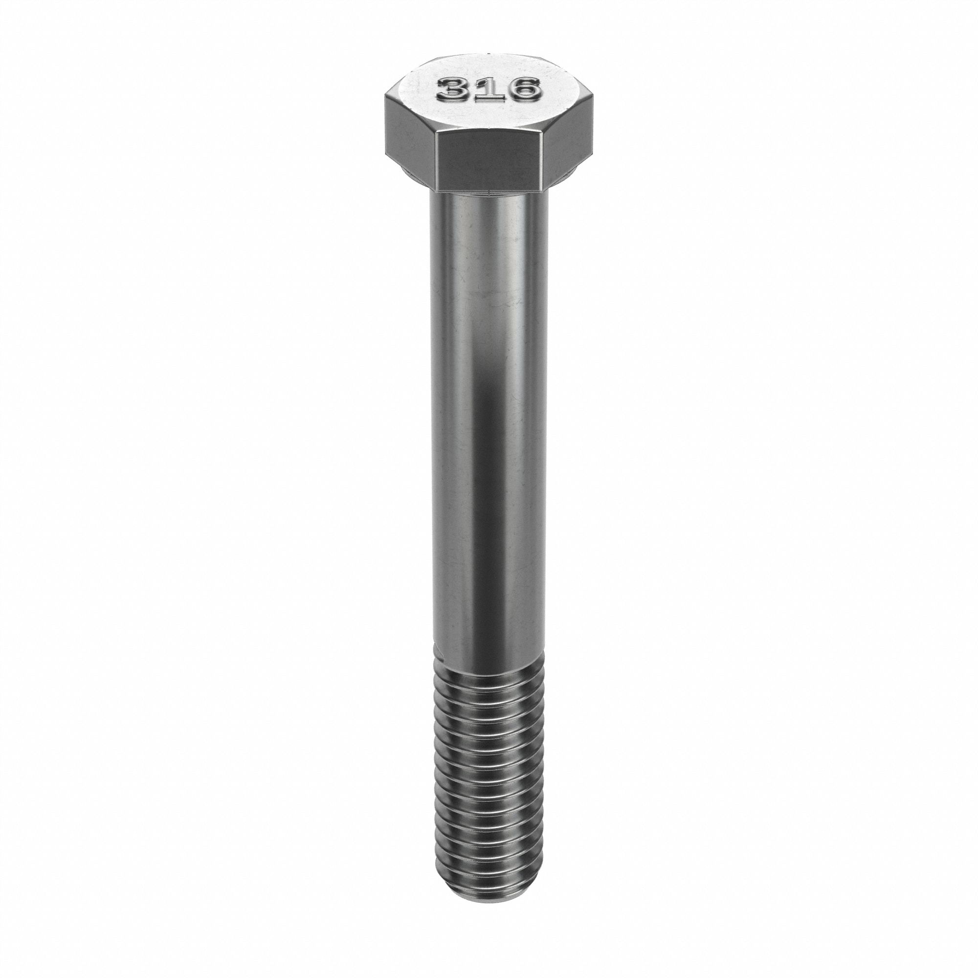 Hex Head Cap Screw: Stainless Steel, 316, Plain, 1/2"-13, Coarse, 2 3/4 in lg, Inch, 10 PK