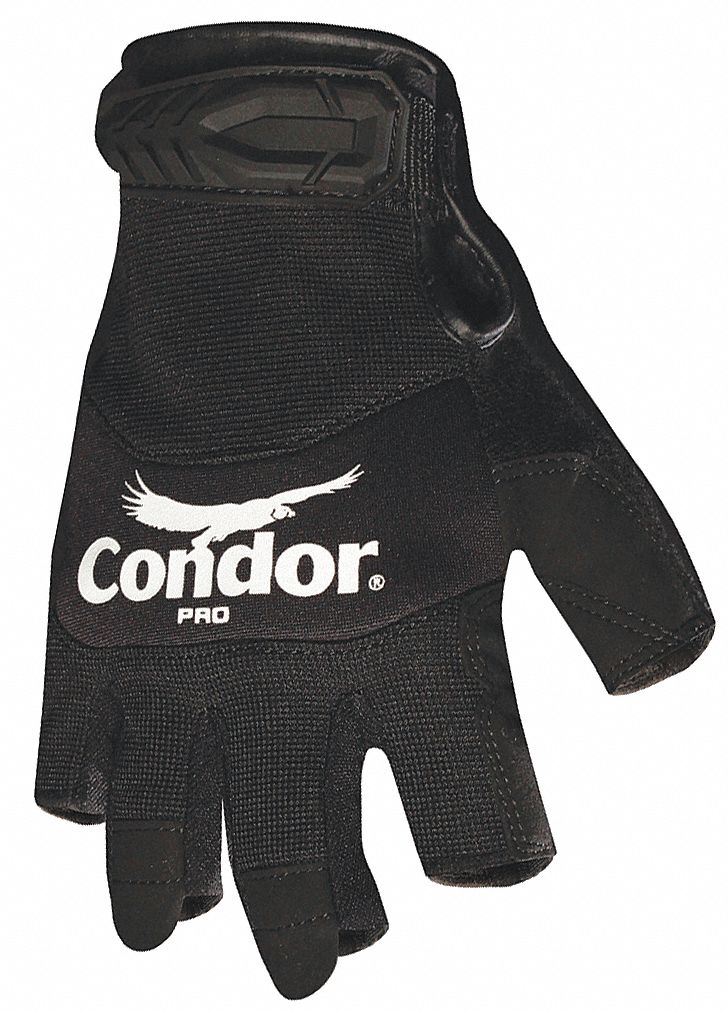 Mechanics Gloves, S, Black, Spandex, PR
