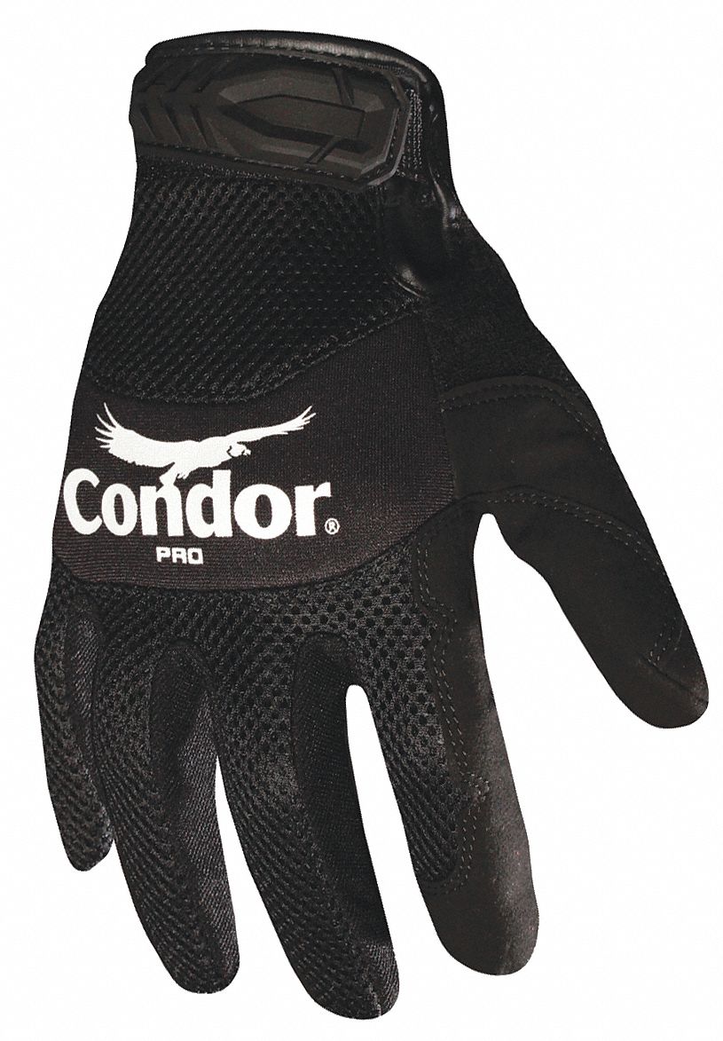 CONDOR General Utility Mechanics Gloves, XL, Black, Synthetic Leather ...