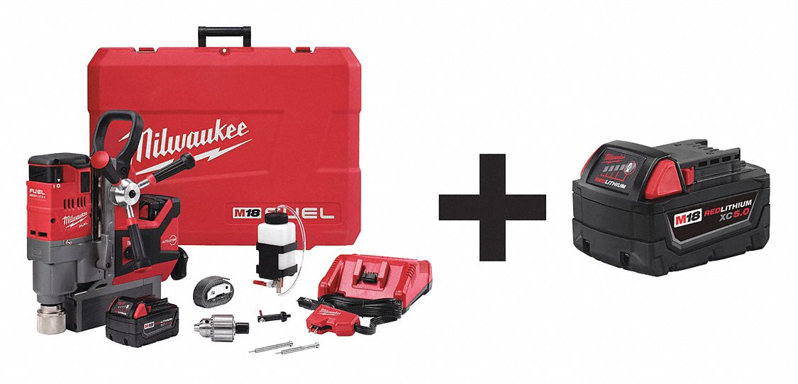 MILWAUKEE 3/4 in Weldon Quick Change Lineman Drill Kit, 18.0