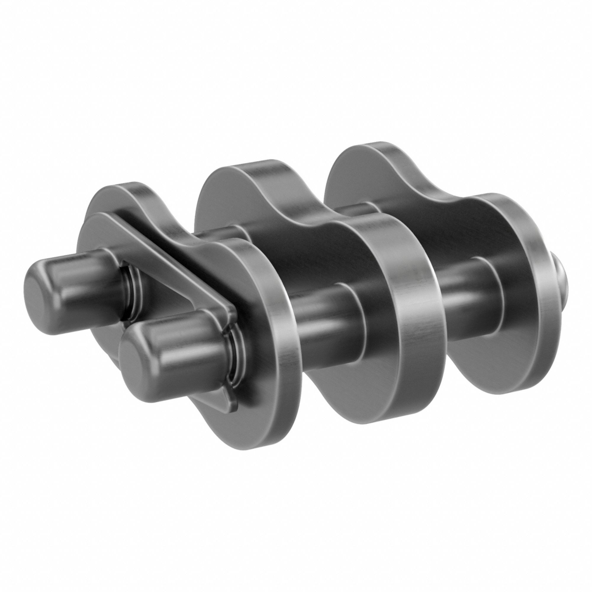 Roller Attachment Link: For Std Roller Chains, 25, Double Strand, 1/4 in Pitch, Steel, Plain