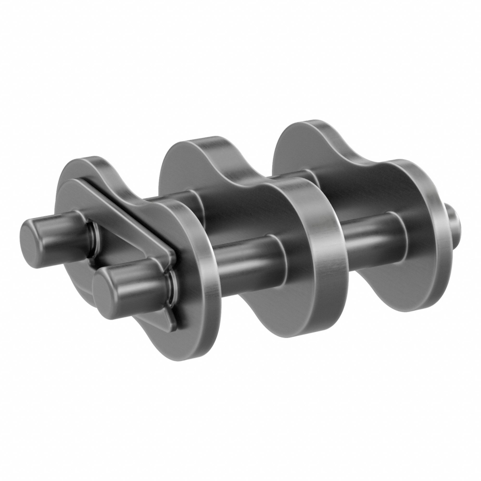 Roller Attachment Link: For Std Roller Chains, 40, Double Strand, 1/2 in Pitch, Steel, Plain