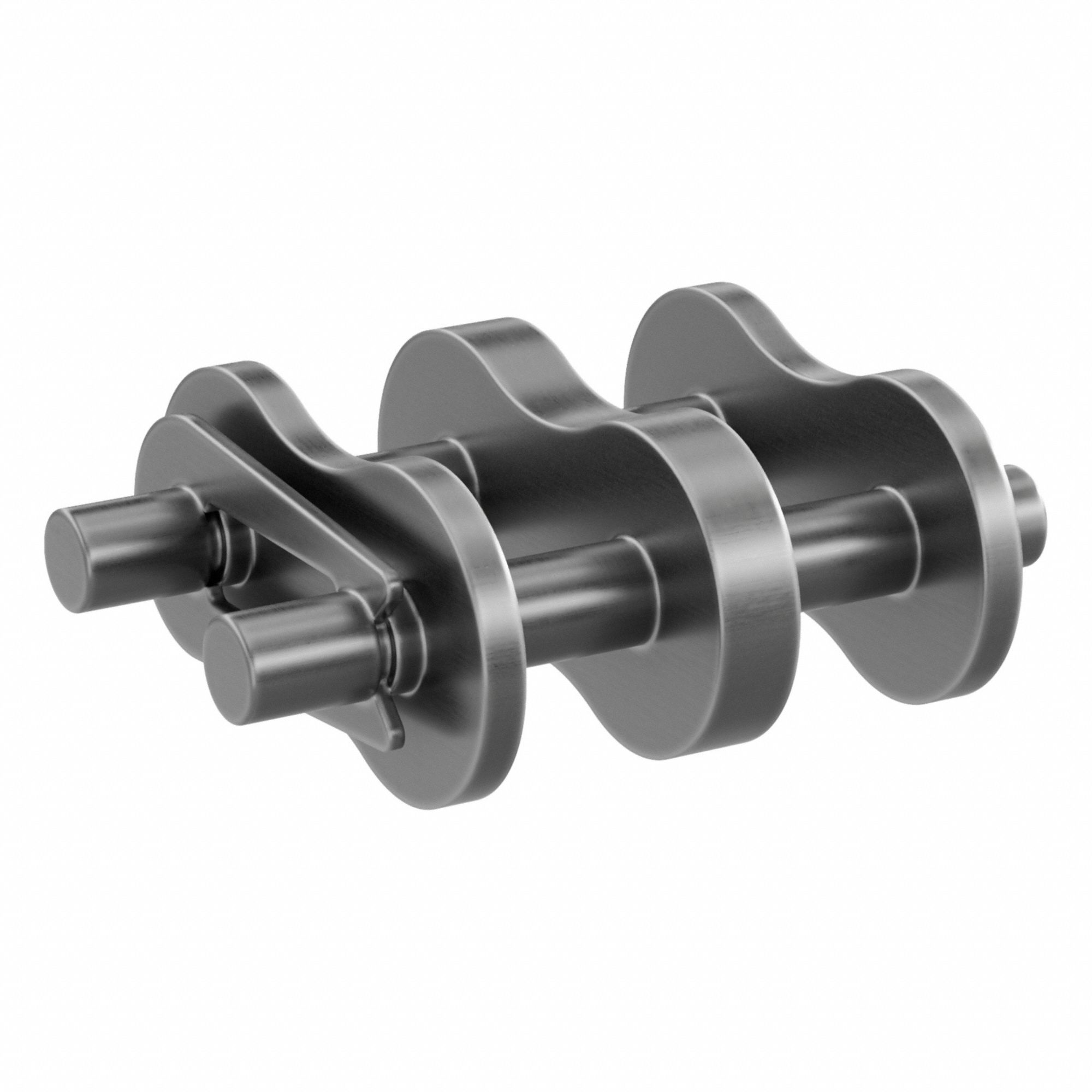 Roller Attachment Link: For Std Roller Chains, 100, Double Strand, 1 1/4 in Pitch, Steel