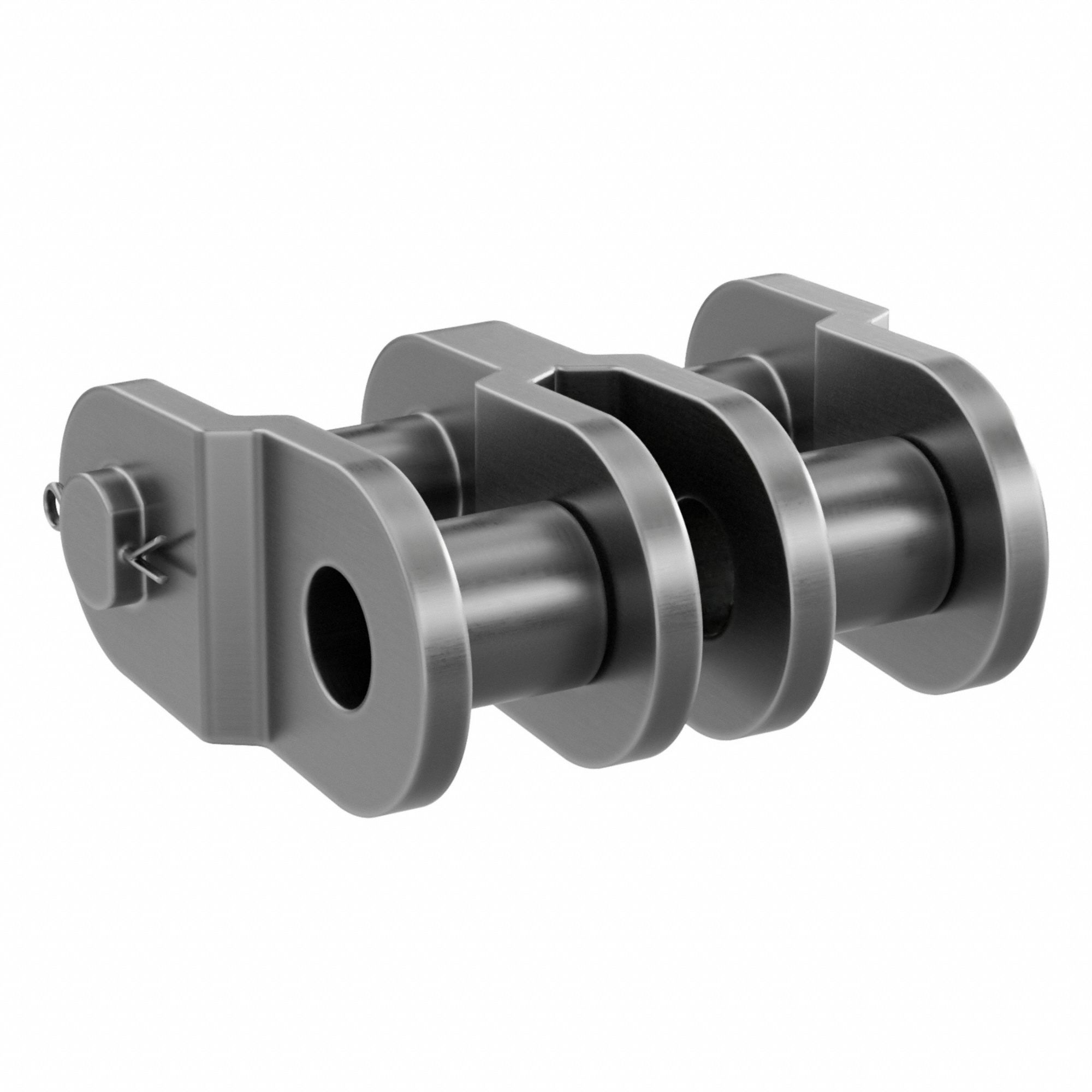 Roller Attachment Link: For Std Roller Chains, 35, Double Strand, 3/8 in Pitch, Steel, Plain