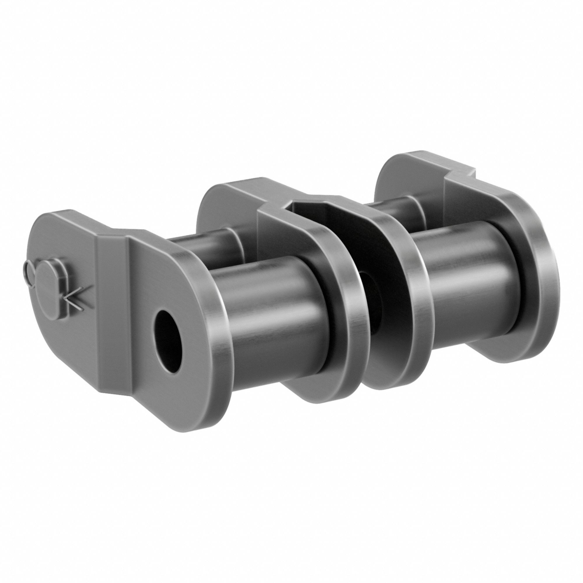 Roller Attachment Link: For Std Roller Chains, 50, Double Strand, 5/8 in Pitch, Steel, Plain