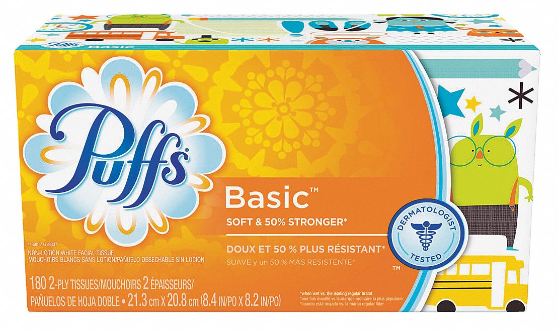 Puffs Facial Tissue, Plus Lotion, White, 2-Ply, Facial Tissue