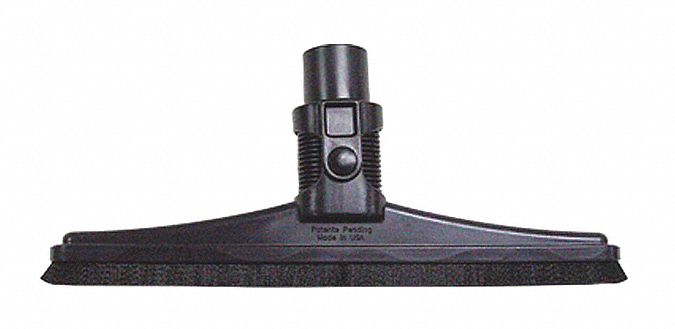 Floor Tool and Nozzle: Plastic, For 1 1/2 in Hose Dia, 15 1/4 in Lg, 2 1/8 in Wd, Std