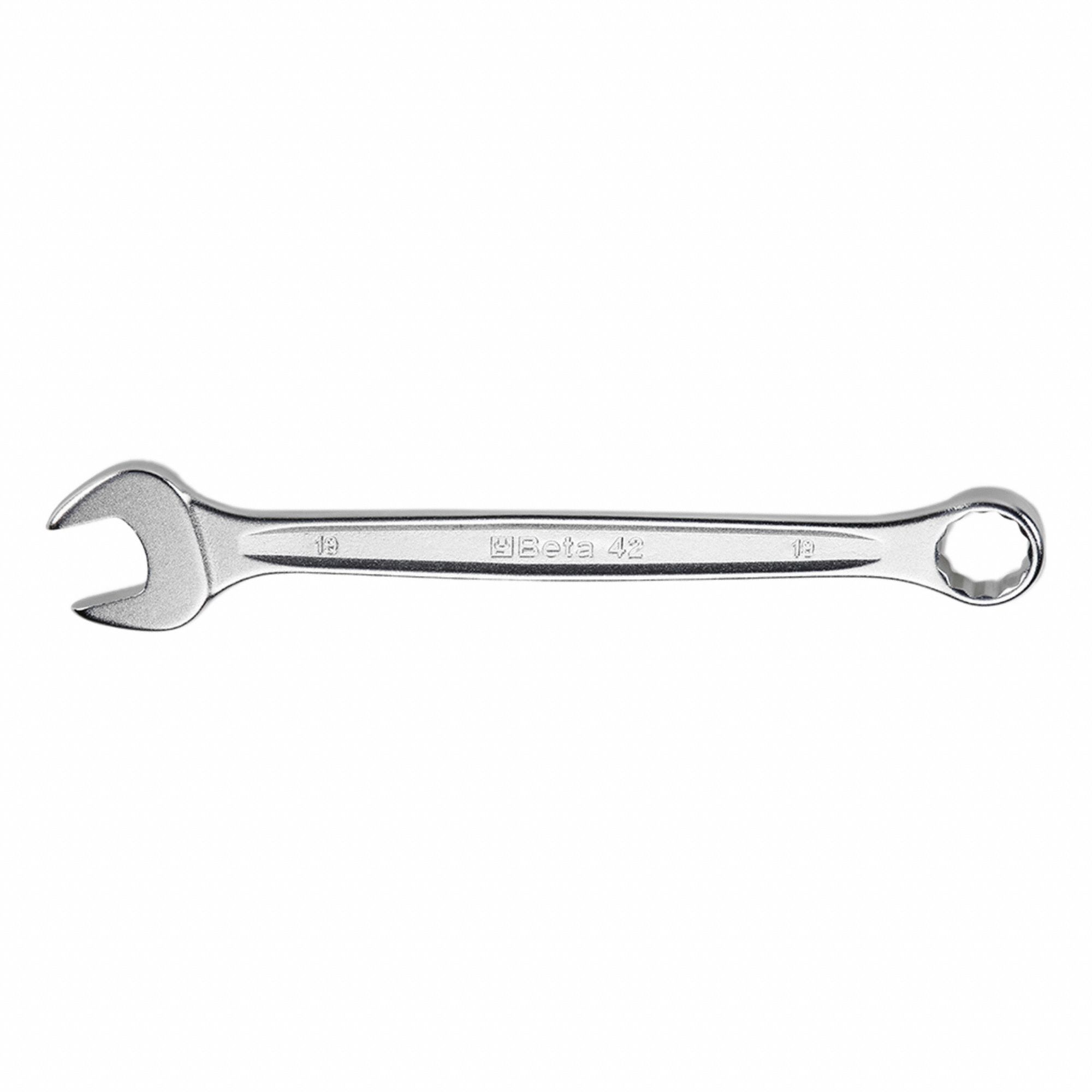 Combination Wrench: Stainless Steel, Chrome, 11 mm Head Size, 5 3/4 in Overall Lg, Offset