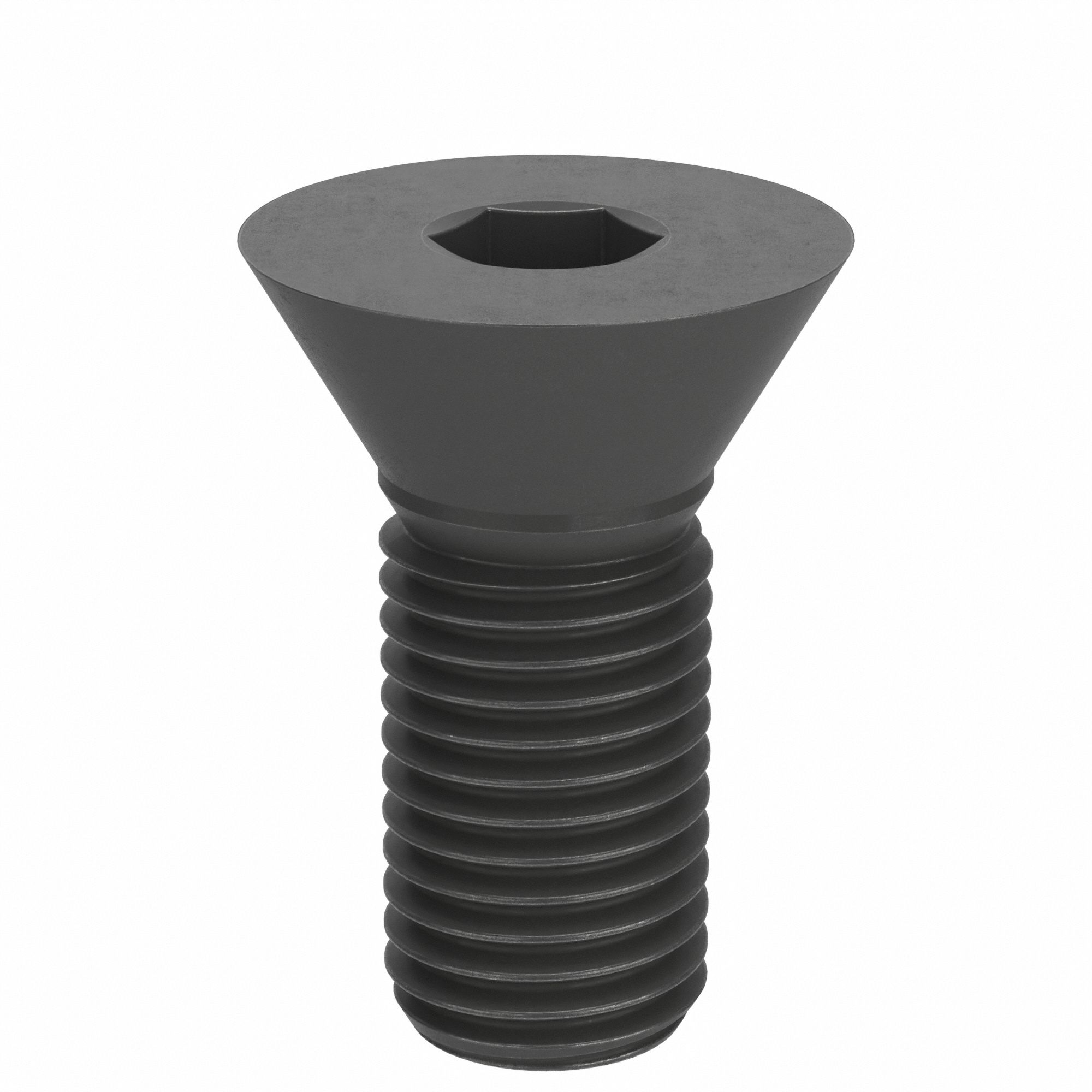Socket Flat Head Screw: M20x2.50 Thread Size, 50 mm Lg, Flat, Black Oxide, Alloy Steel, 10 PK
