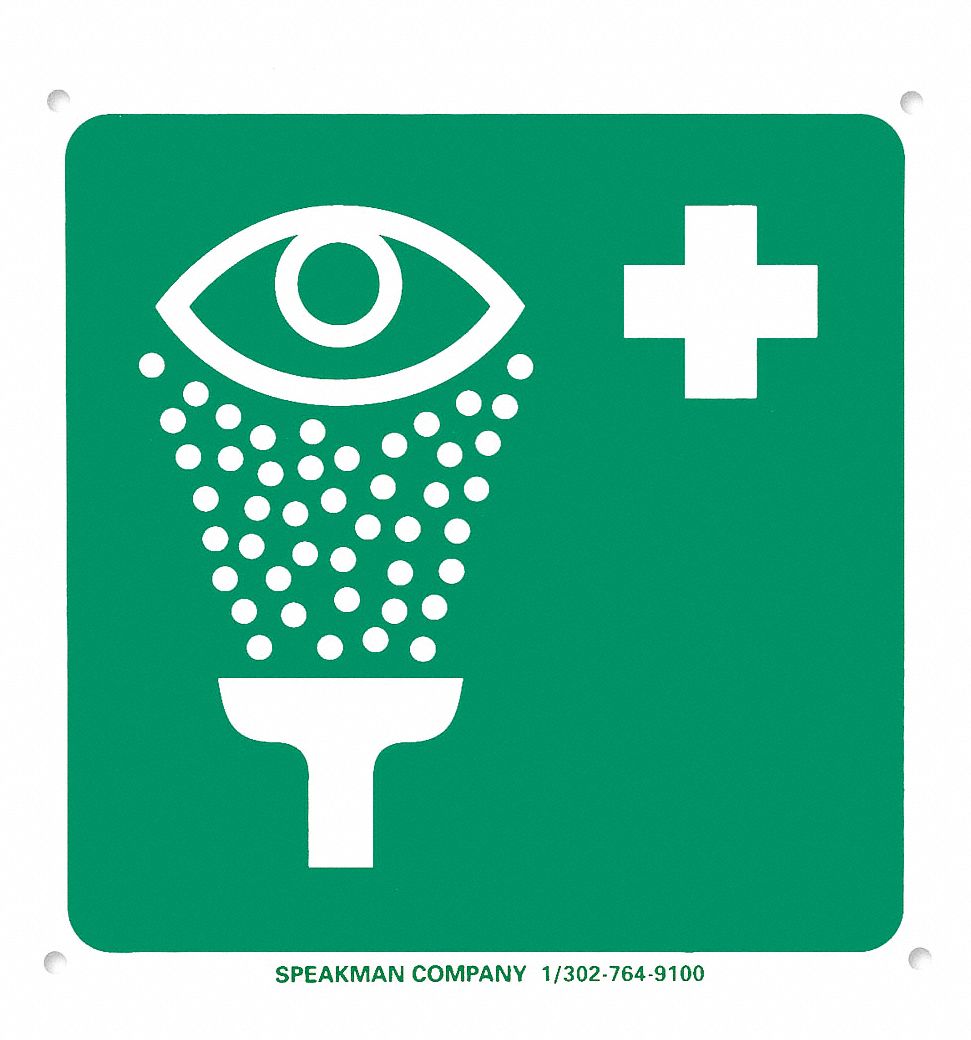 Emergency Eyewash Sign, 7 7/8 x 12 in