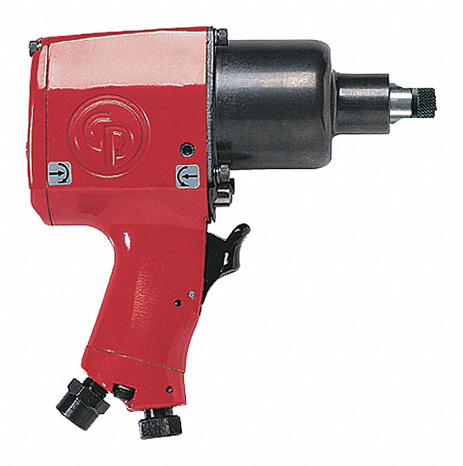 Impact Wrench: Pistol Grip, Std, Compact, Industrial Duty, Pin Detent, 1/4 in NPT