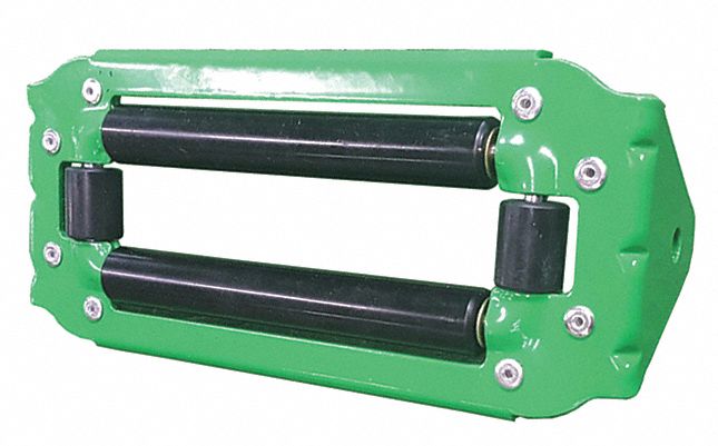 ROLLER GUIDE: FOR RHA SERIES REEL SERIES, NYLON, GREEN, STEEL, FOR 9 ⅝ IN REEL WD