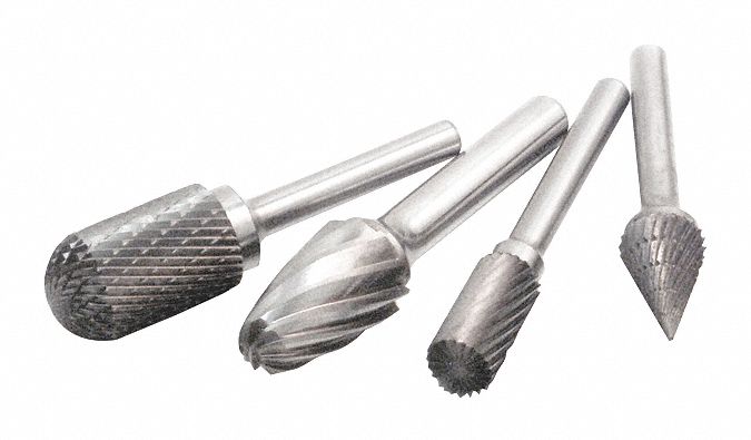 Carbide Burr, 3/8x3/4x1/4x2-1/2In.,