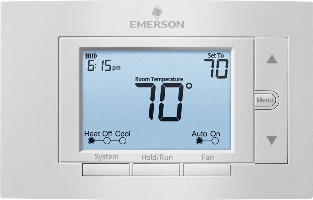 Low Voltage Thermostat: Heat and Cool, Auto, 5-1-1/5-2/7 Day, Horizontal, Rectangle