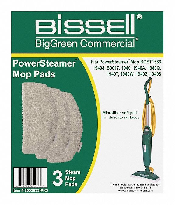 Steam Mop Soft Pads, Microfiber, PK3