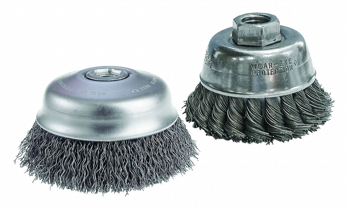 CGW ABRASIVES Cup Brush, SS, 5/811In AH, 23/4In 42PD4560065 Grainger
