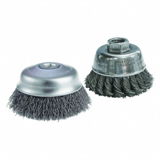 CGW ABRASIVES, 2 3/4 in Dia, 0.014 in Fill Dia, Knot Wire Cup Brush ...