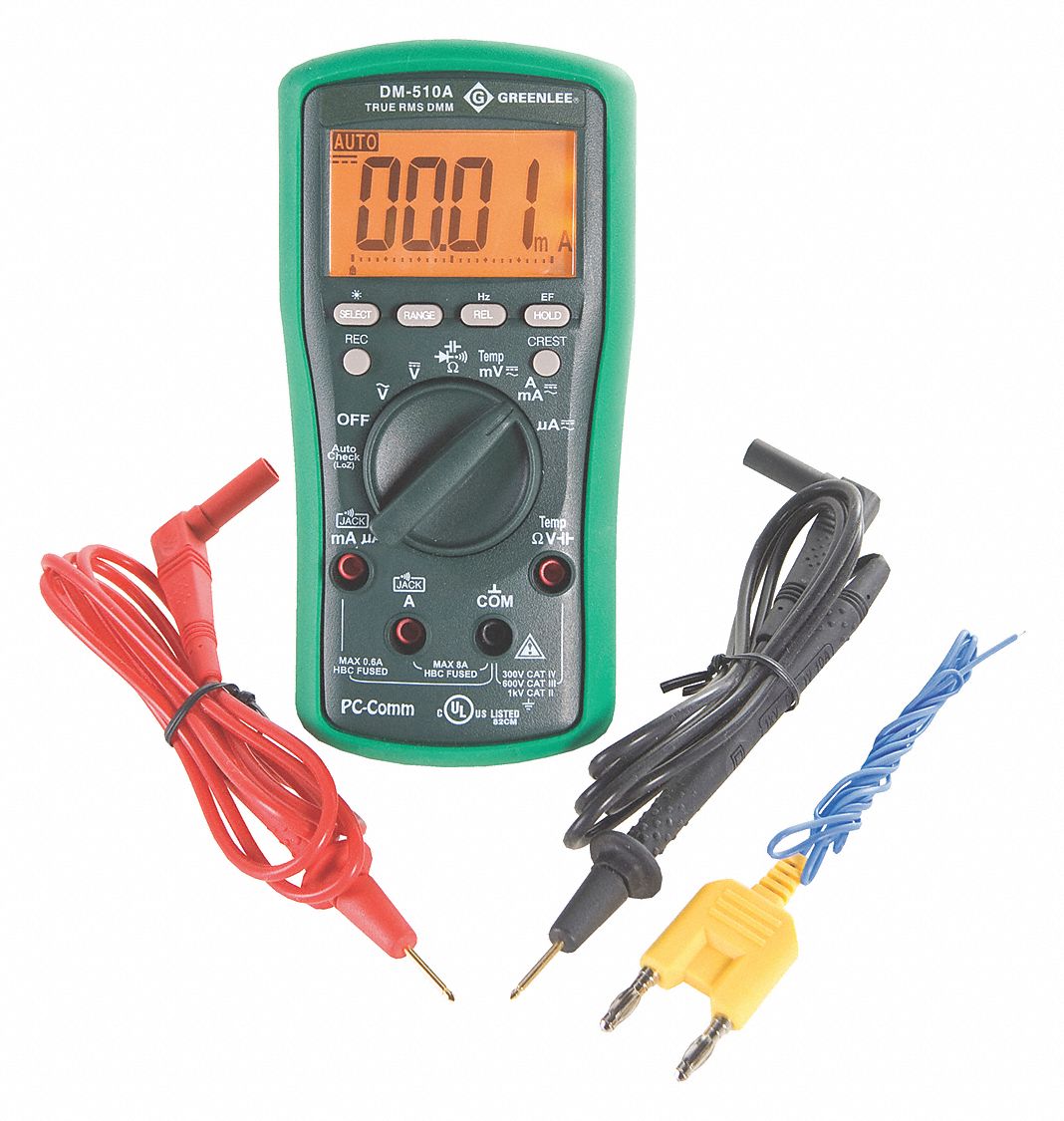 GREENLEE DIGITAL MULTIMETER, LIMITED LIFETIME WARRANTY, C/UL US, CAT II ...