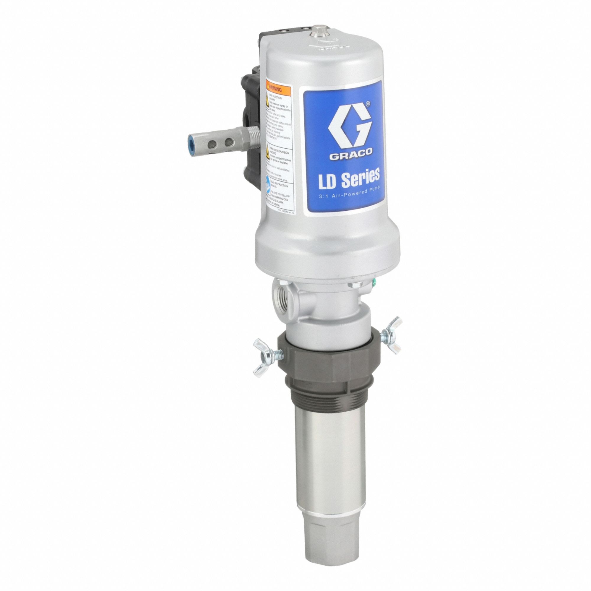 Air Drum Pump: Stub Pump, 3:1, 7.8 gpm Max. Flow Rate, Stub Pump, Stub Pump