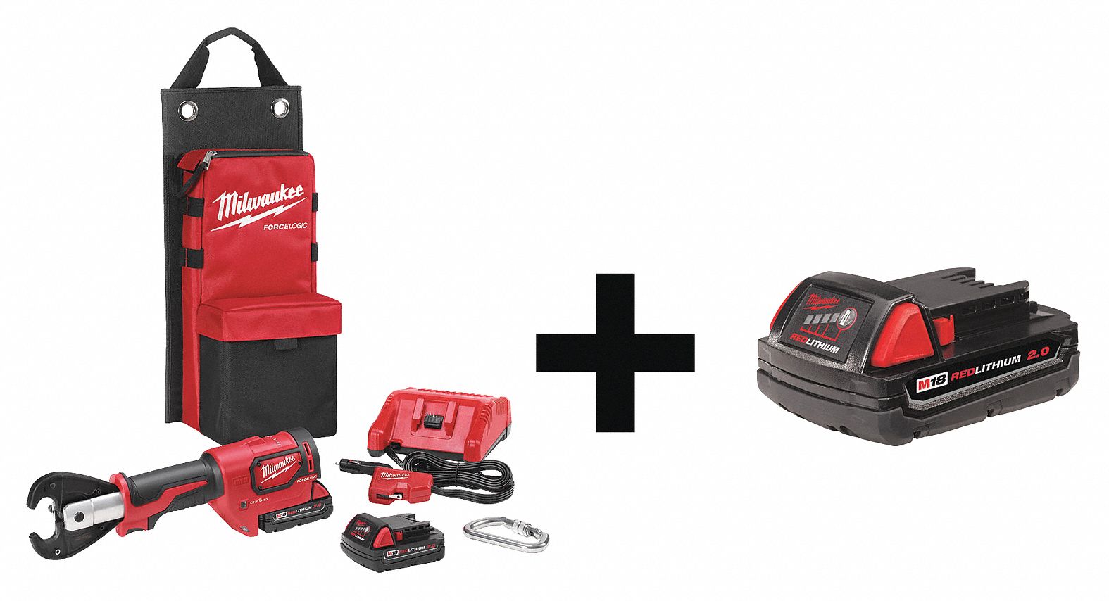 MILWAUKEE Crimping Tool, 6 Tons, with Battery 42UA10267822 4811