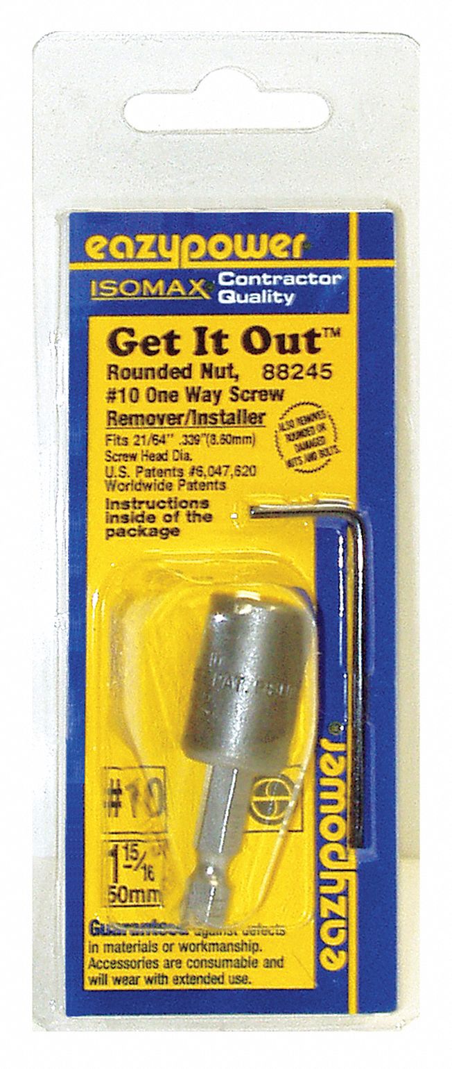 EAZYPOWER OneWay Screw Remover Screwdriver OneWay Screw Remover Screwdriver, 10 Tip Size