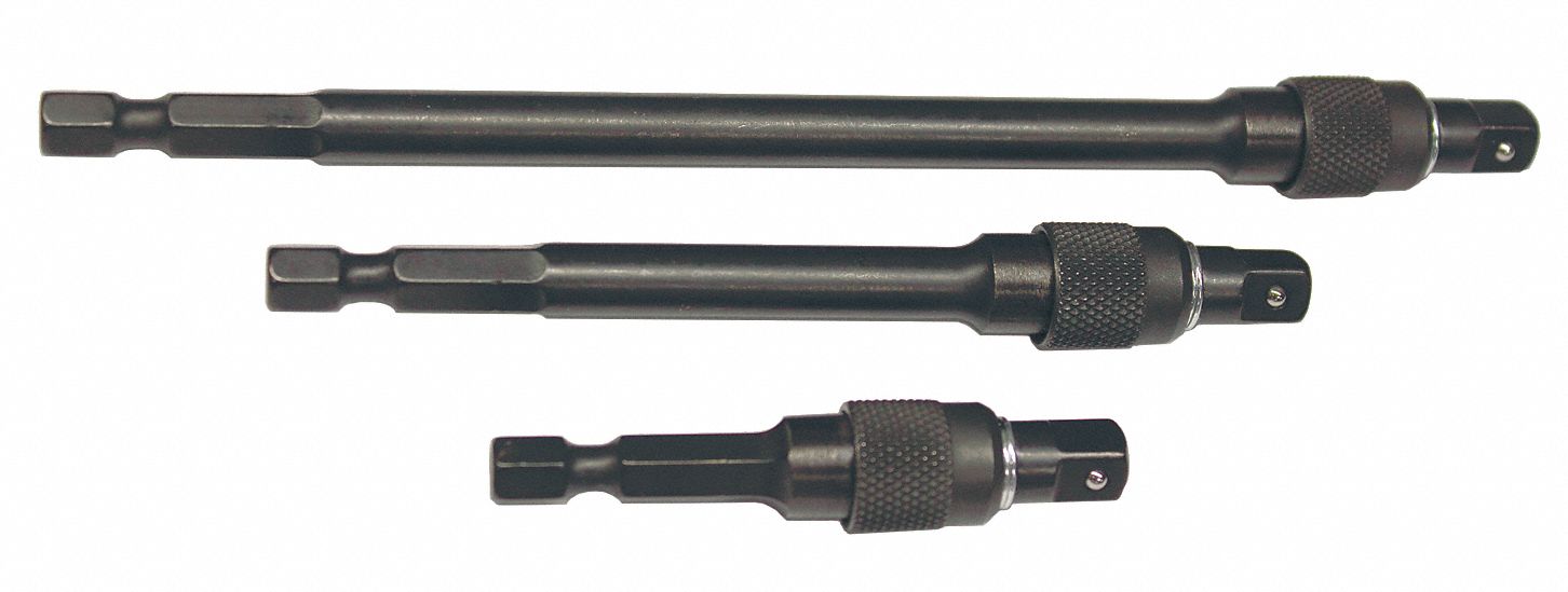 Socket Adapter Set: 1/4 in Input Drive Size, Black Oxide, Square