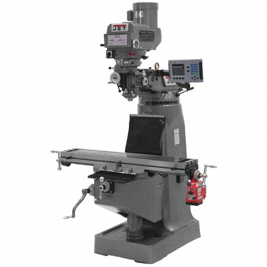 JET, 9 in Table Lg, 49 in Table Wd, Knee/Column Milling Machine ...