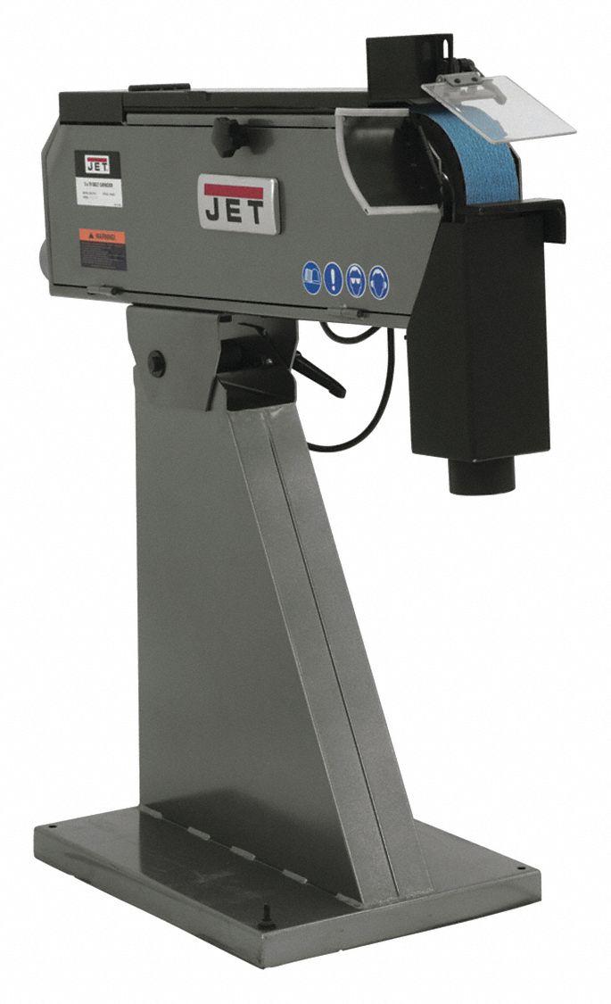 Belt Grinder: For Metal, 220 V, Three-Phase, 4 hp, 3 in Belt Wd, 79 in Belt Lg, Floor Standing