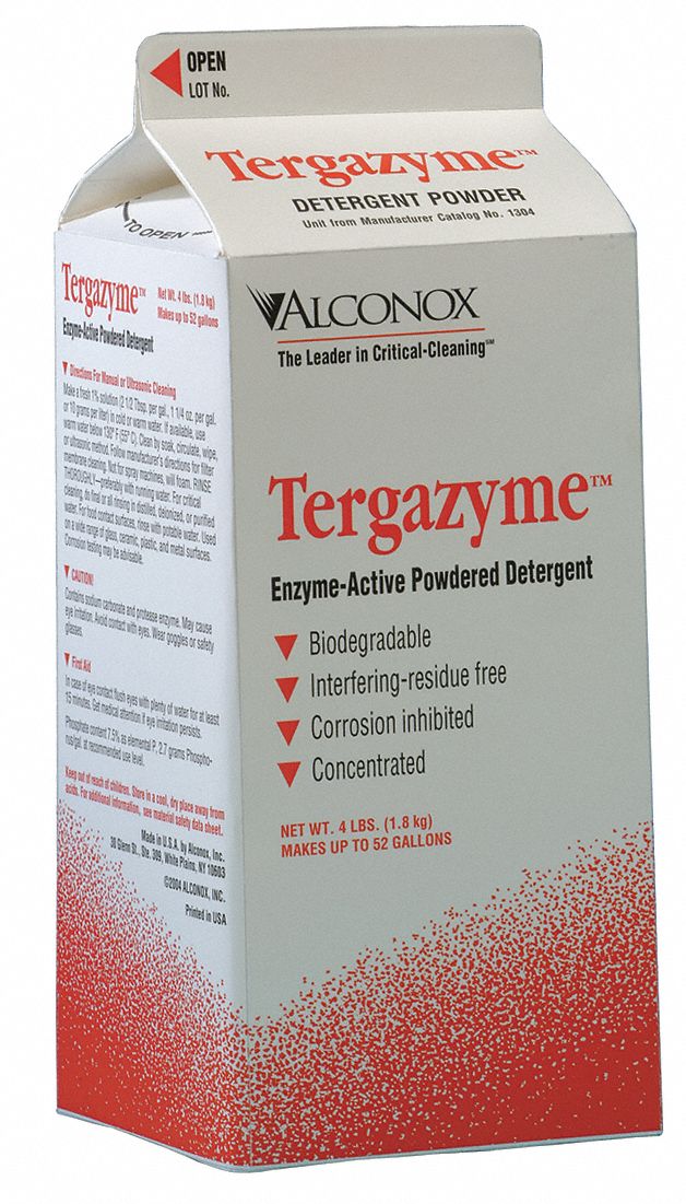 Detergent: 25 lb Container Size, Powder, 9.5 pH Max pH Level, Unscented, Dispenser Box